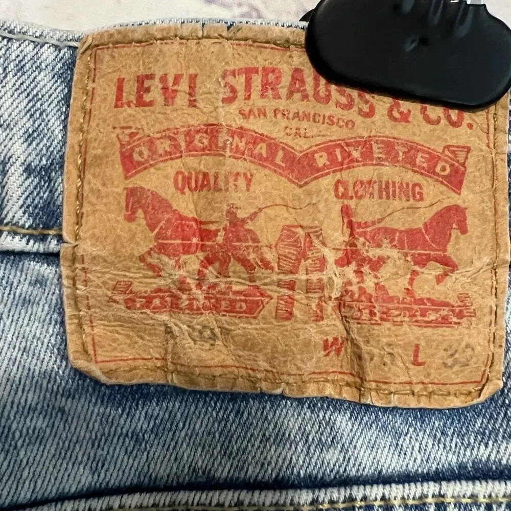 Levi's 569 jeans mens 36x30 acid wash Blue loose fit straight leg stretch